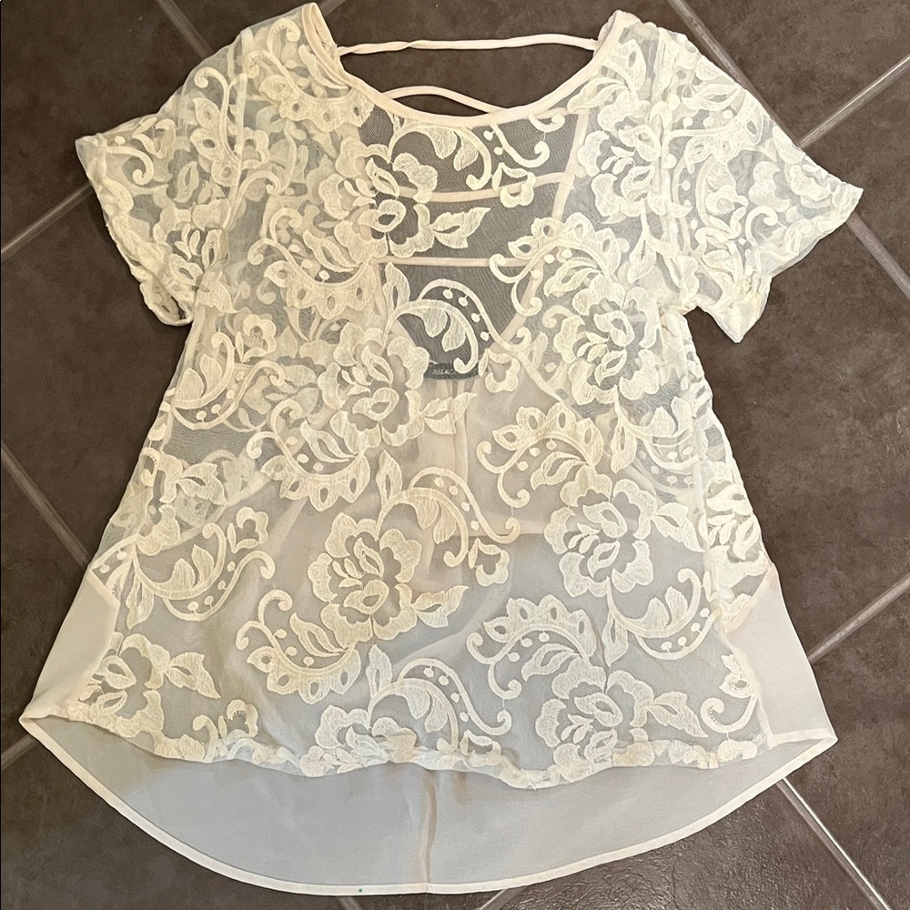 Jella Couture Cream Lace Blouse